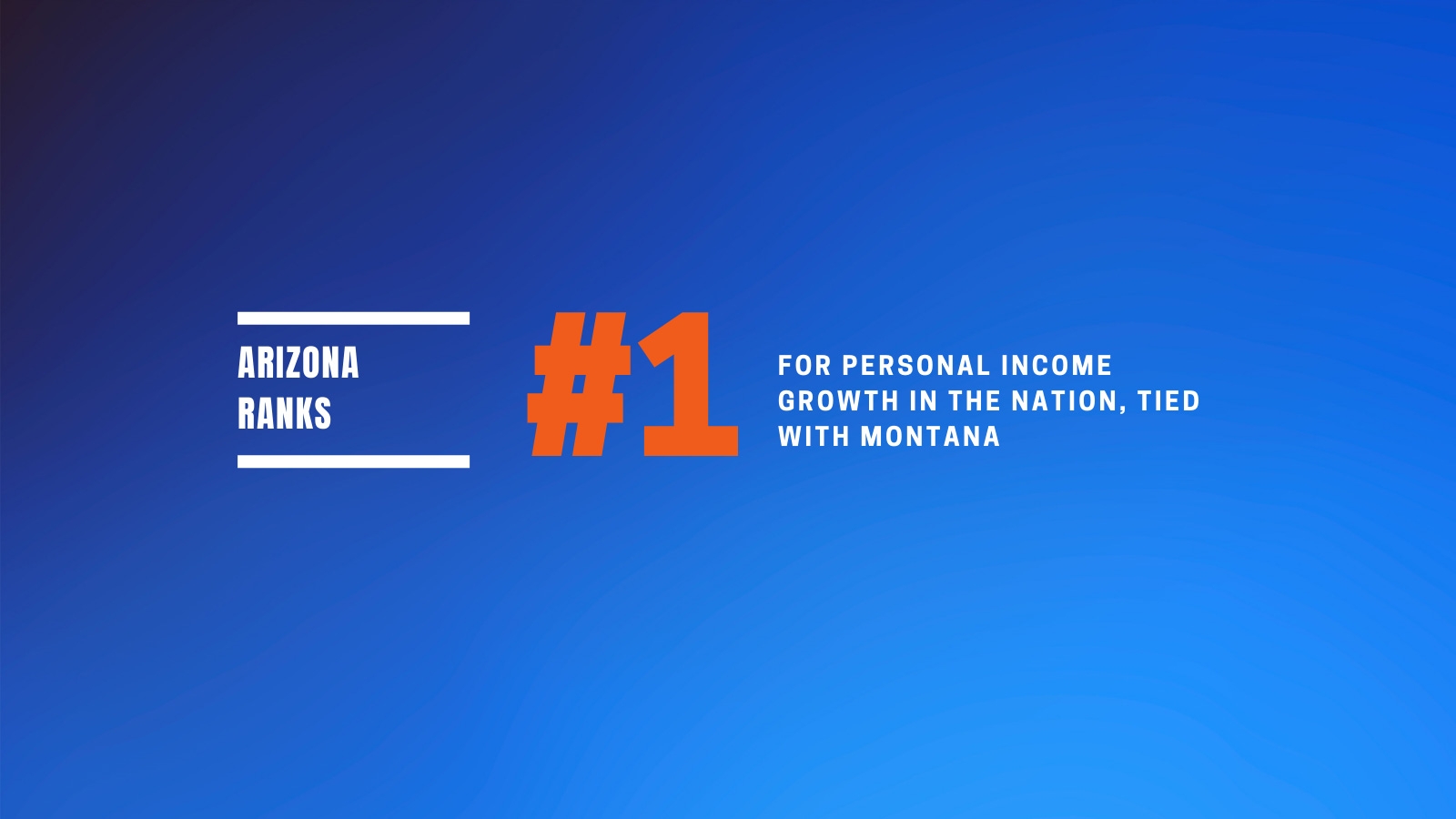 Arizona ranks #1 for personal income growth in the nation.