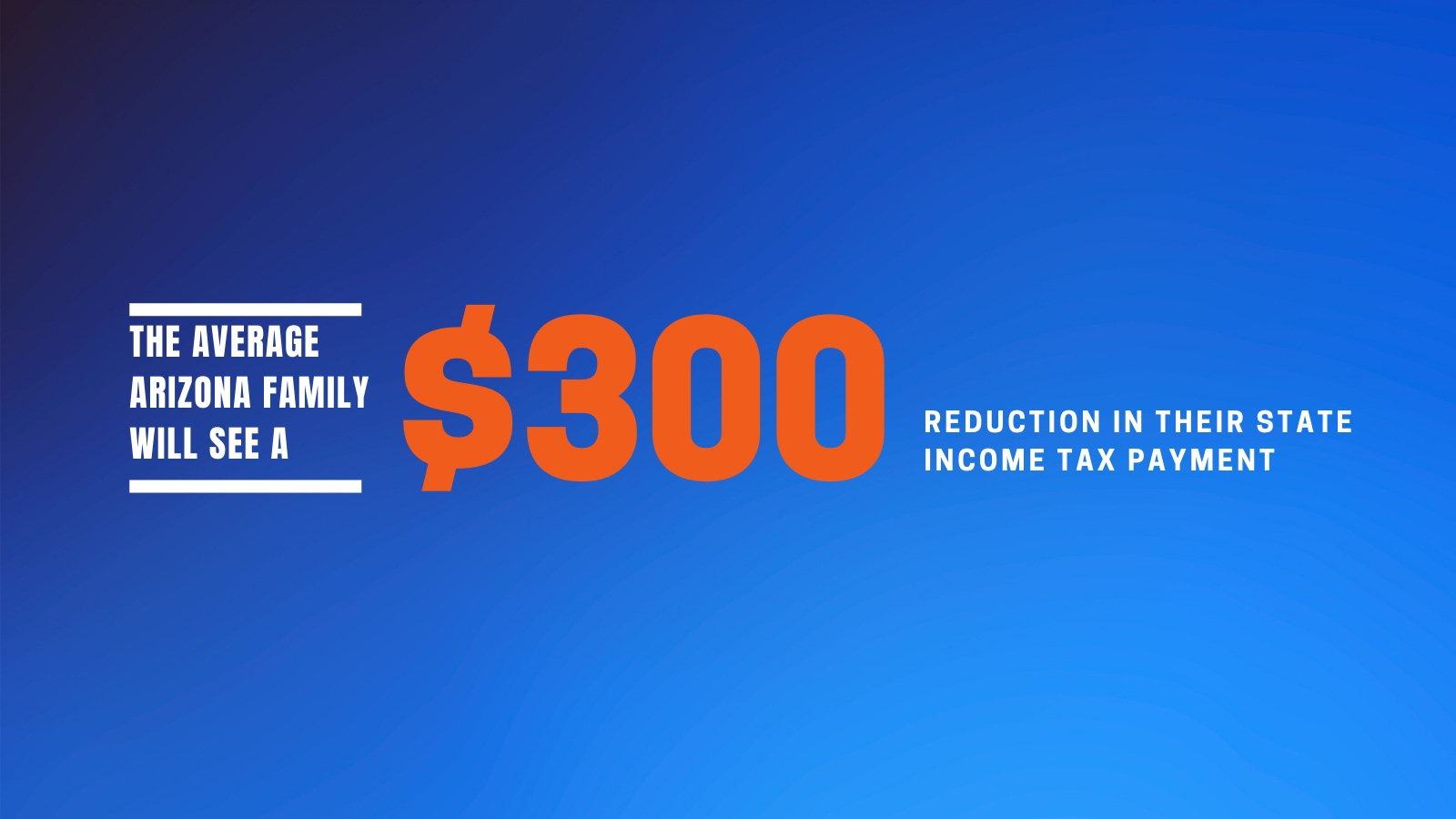 $300 tax reduction for the average Arizonan